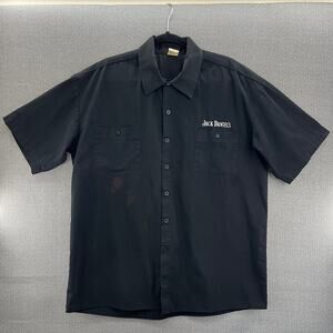 Jack Daniels Old No.7 Tennessee Whiskey Vintage Black Button Up Shirt Size Large